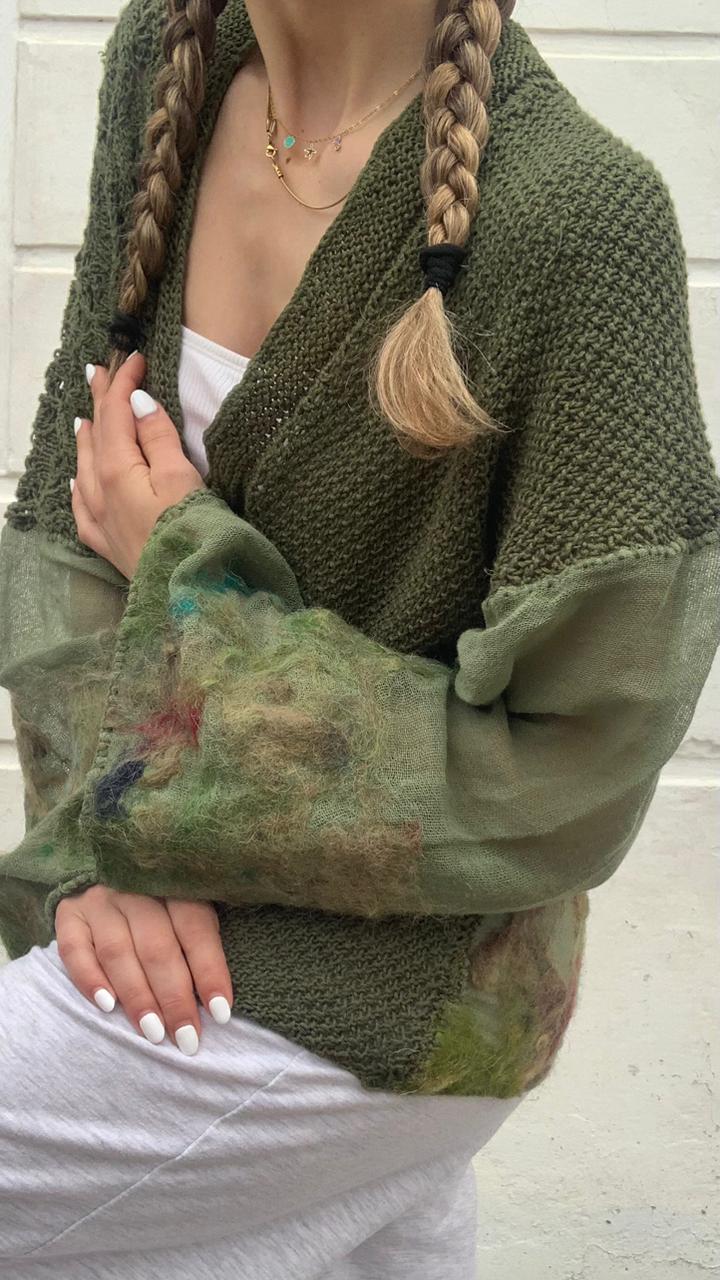 Oversized Cardigan, Green