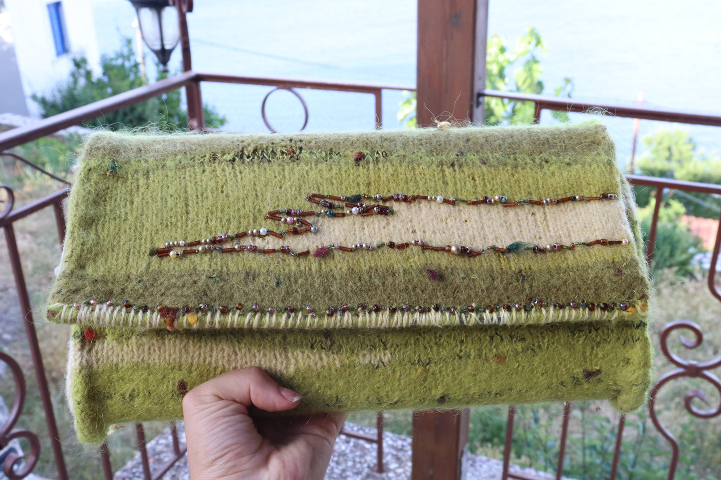 Knitted Clutch, Green