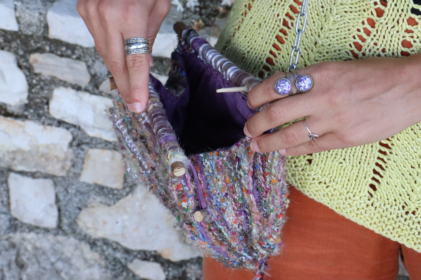 Shoulder Clutch, Olive Wood Frame