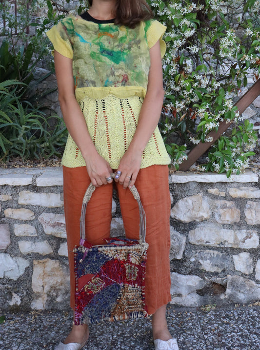 Felted Short Sleeve, Yellow