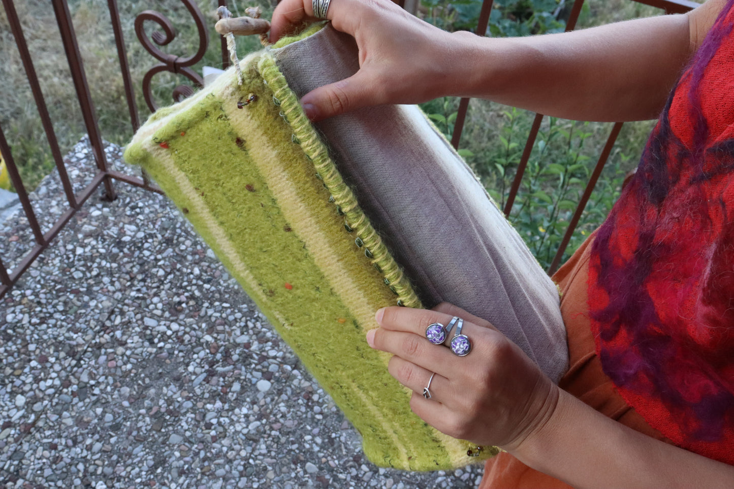 Knitted Clutch, Green