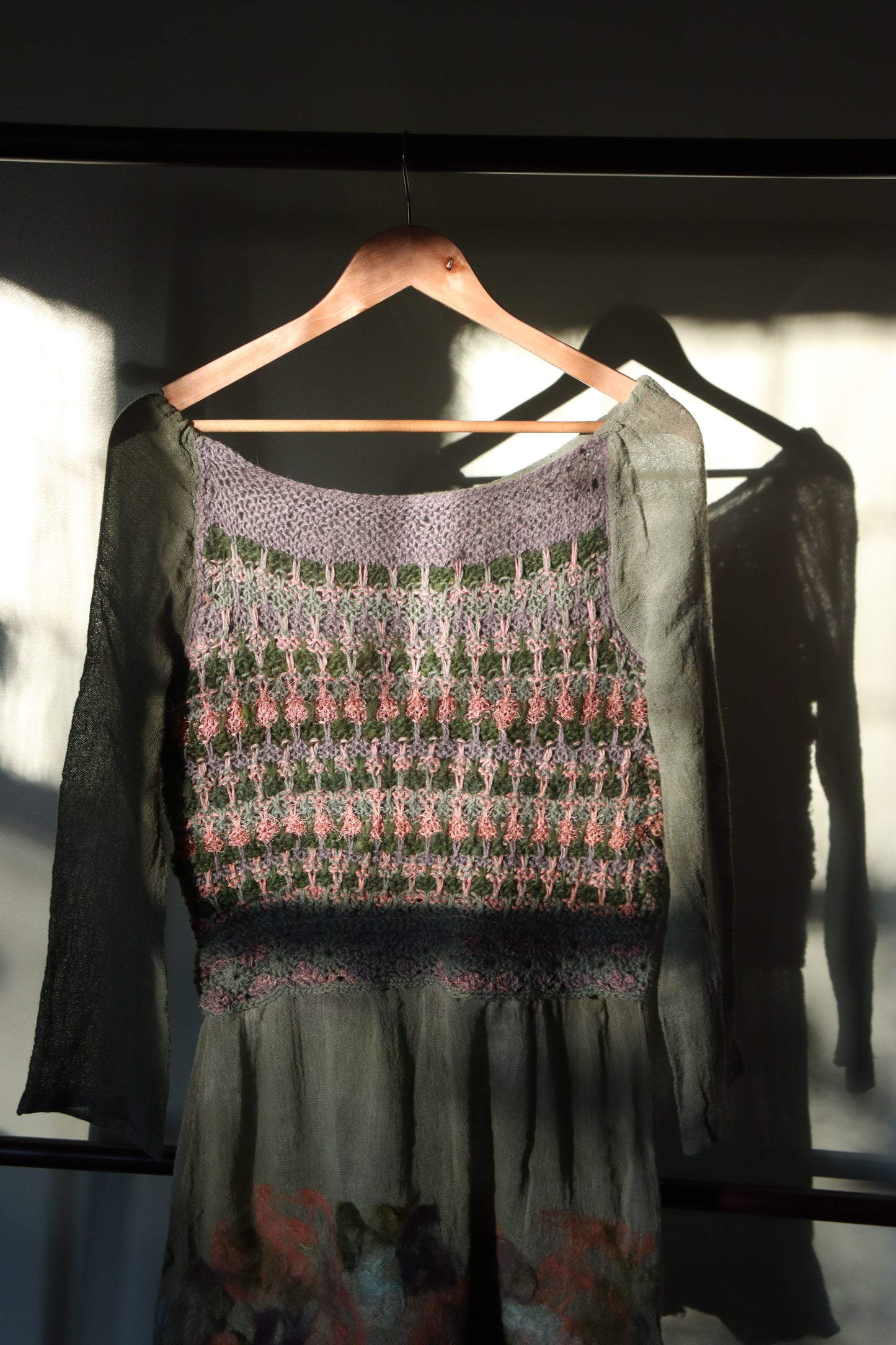 Long-Sleeve Dress, Green