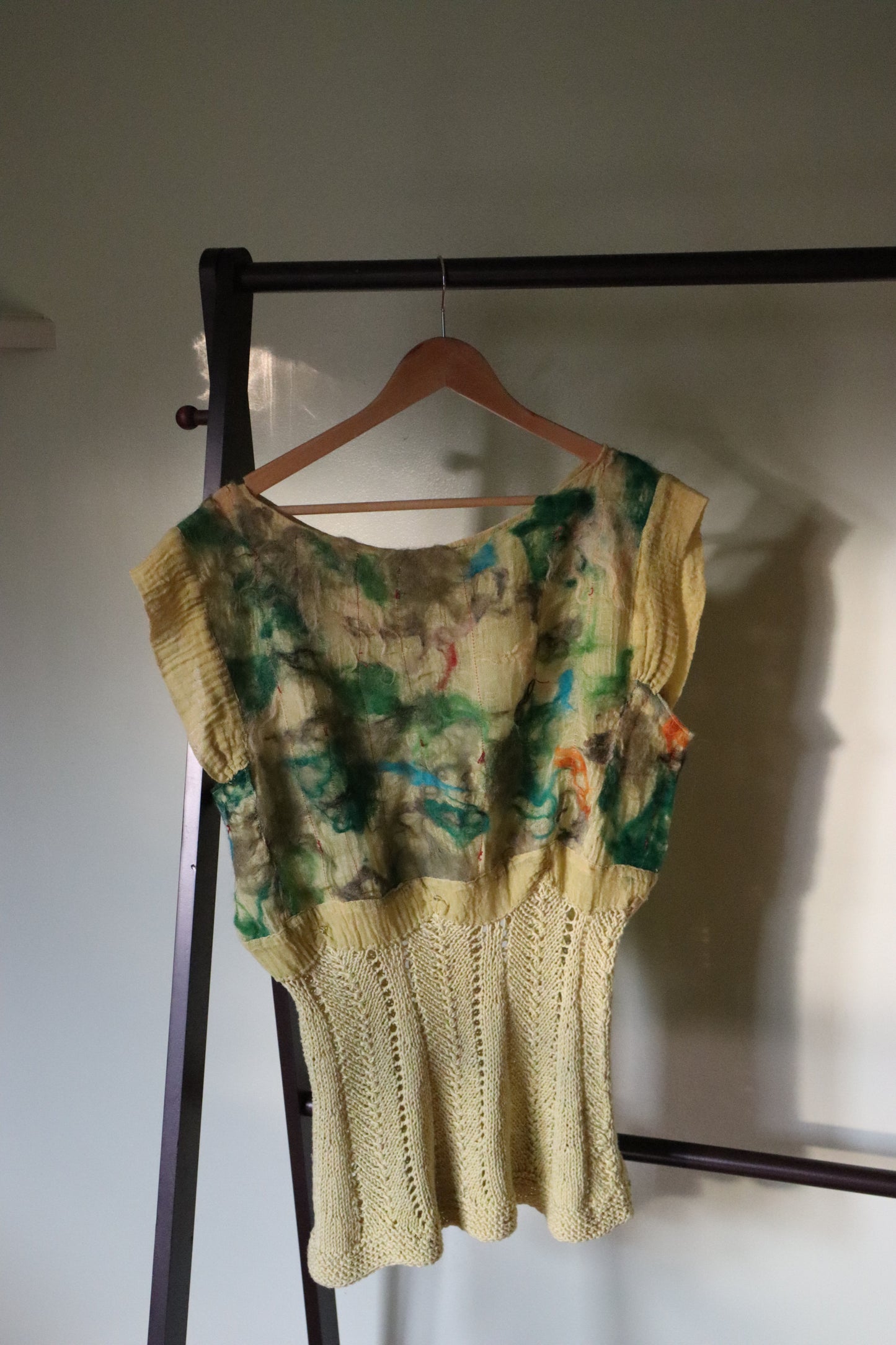 Felted Short Sleeve, Yellow