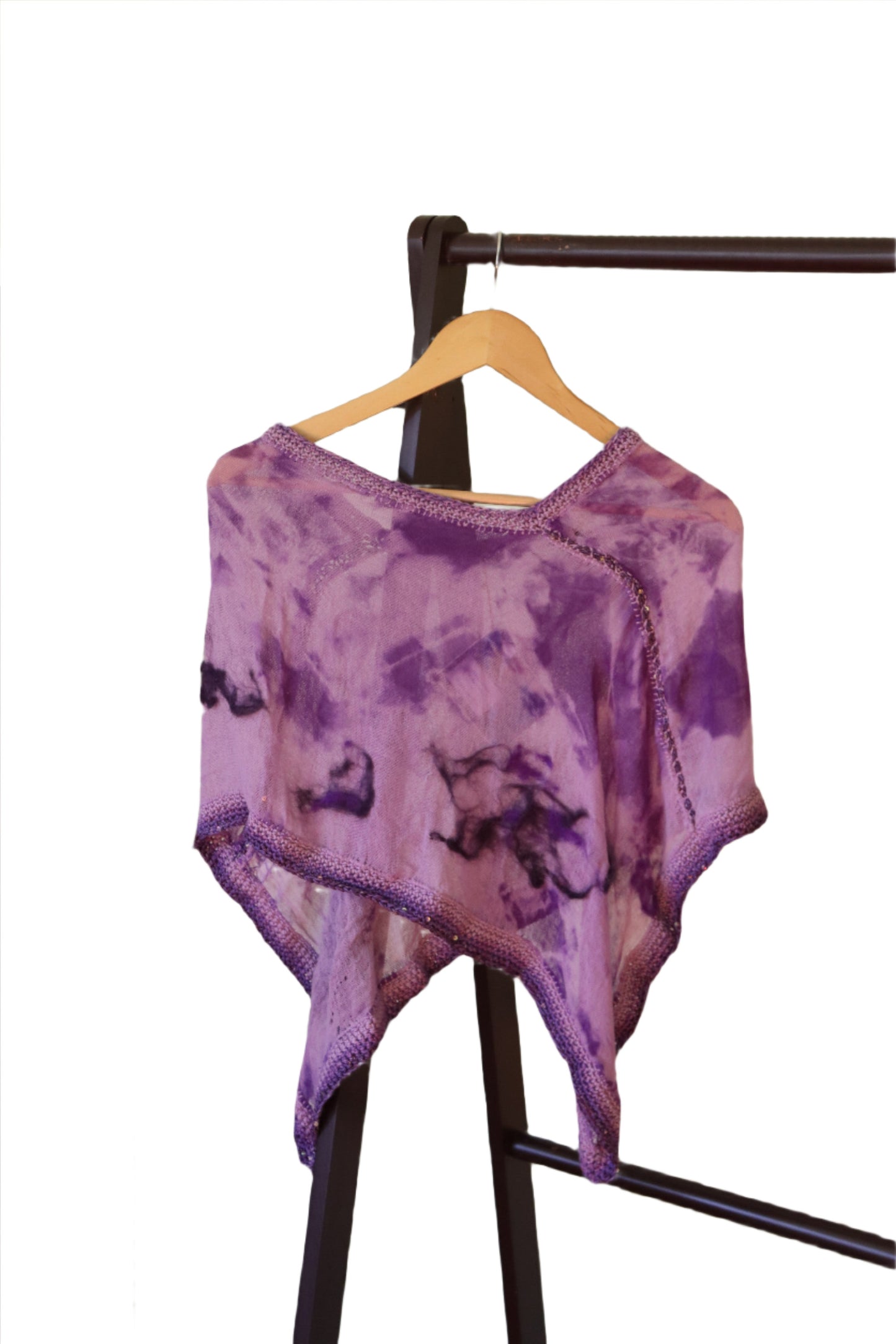 Felted Summer Poncho, Purple
