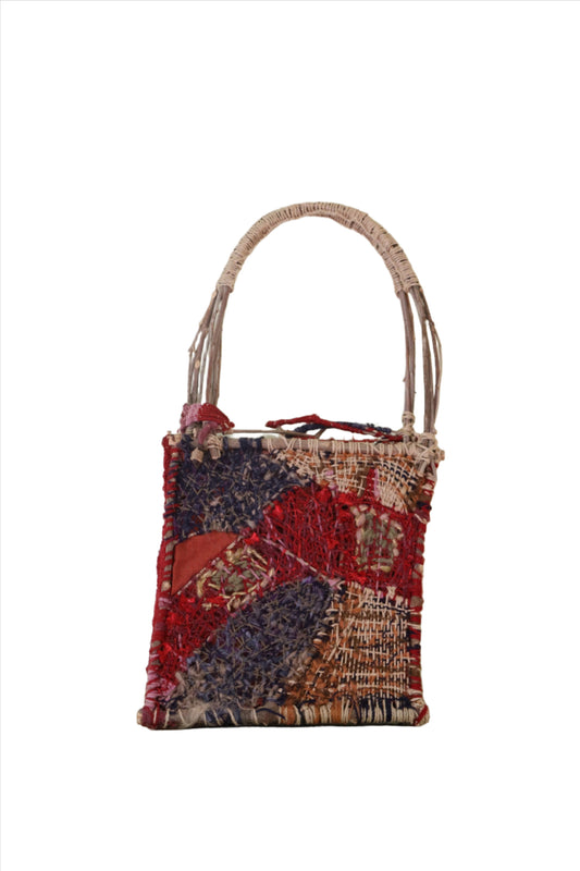 Woven Tote, Olive Wood Frame