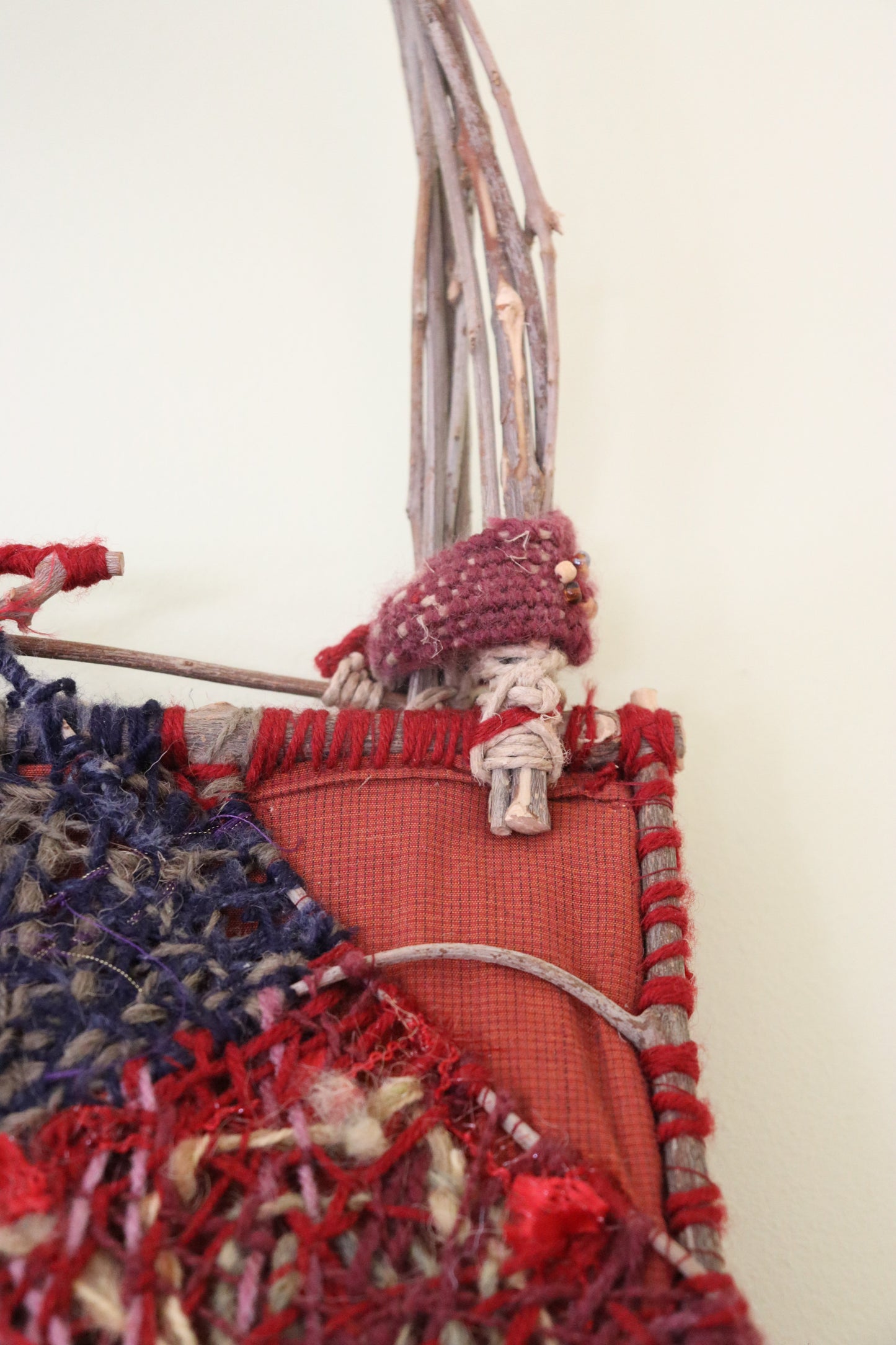 Woven Tote, Olive Wood Frame