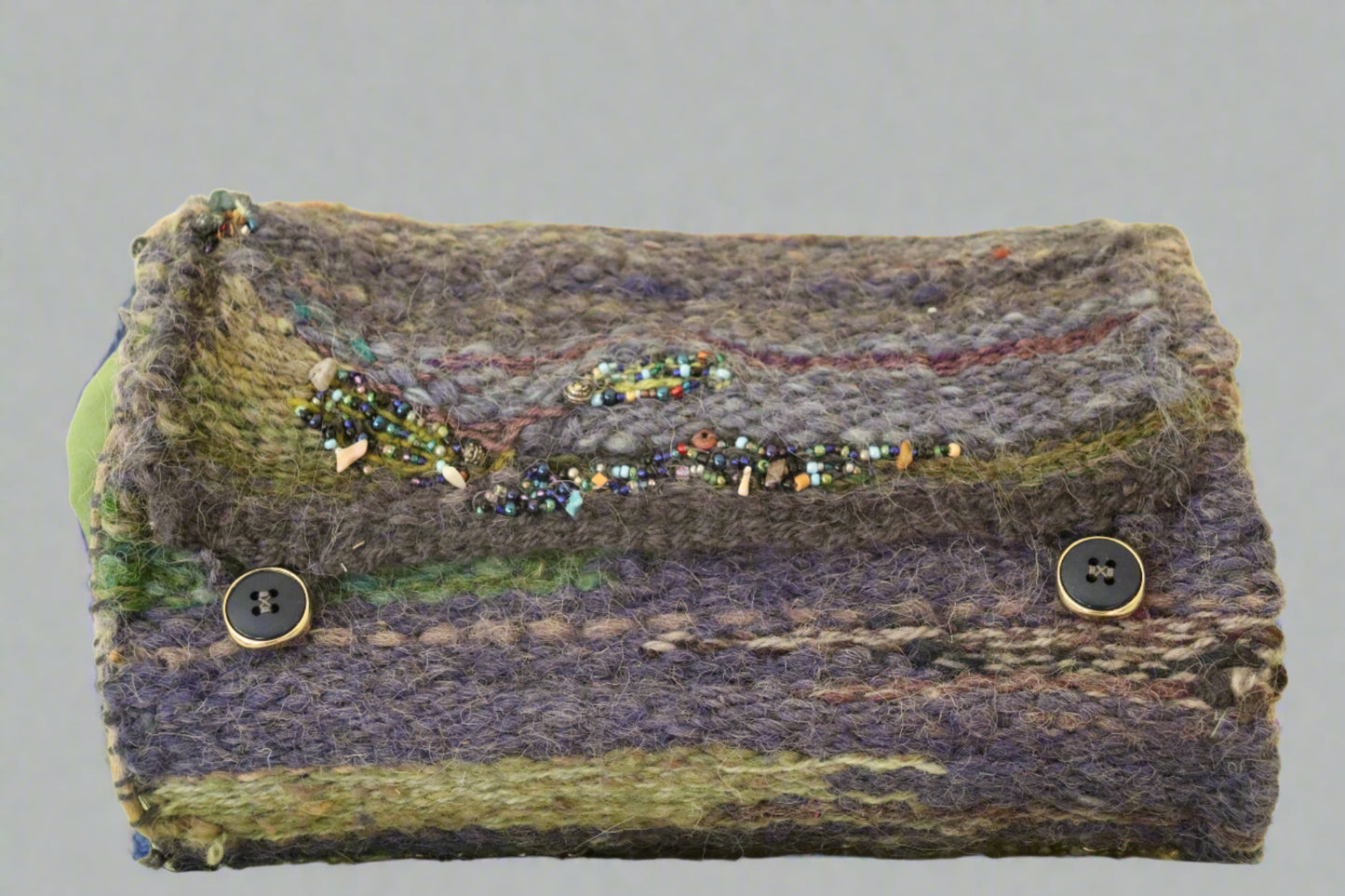 Woven Shoulder Bag, Olive Wood Frame