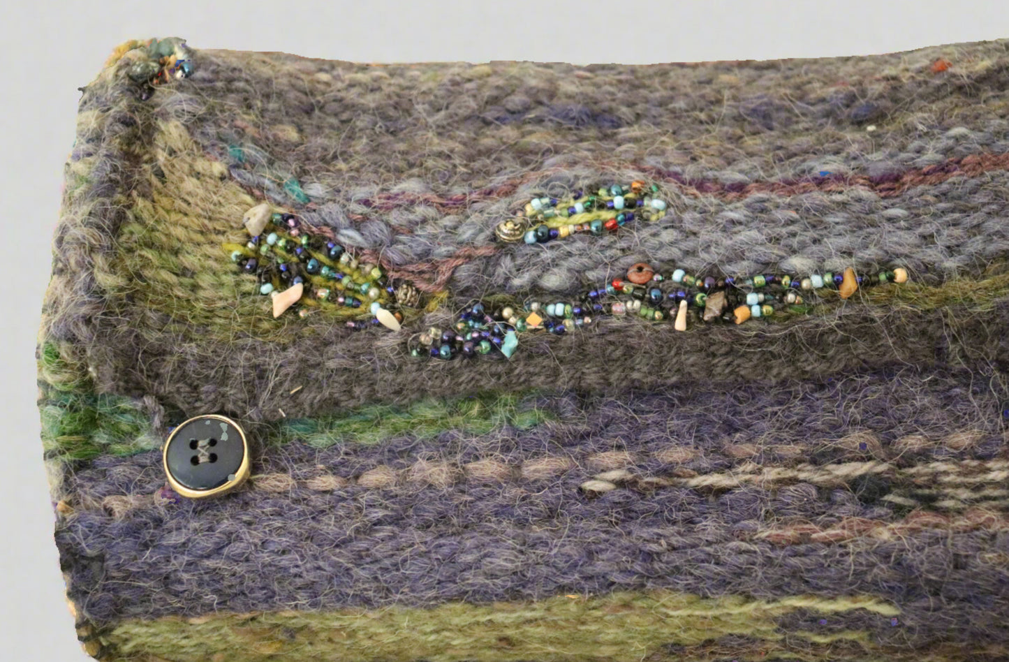 Woven Shoulder Bag, Olive Wood Frame