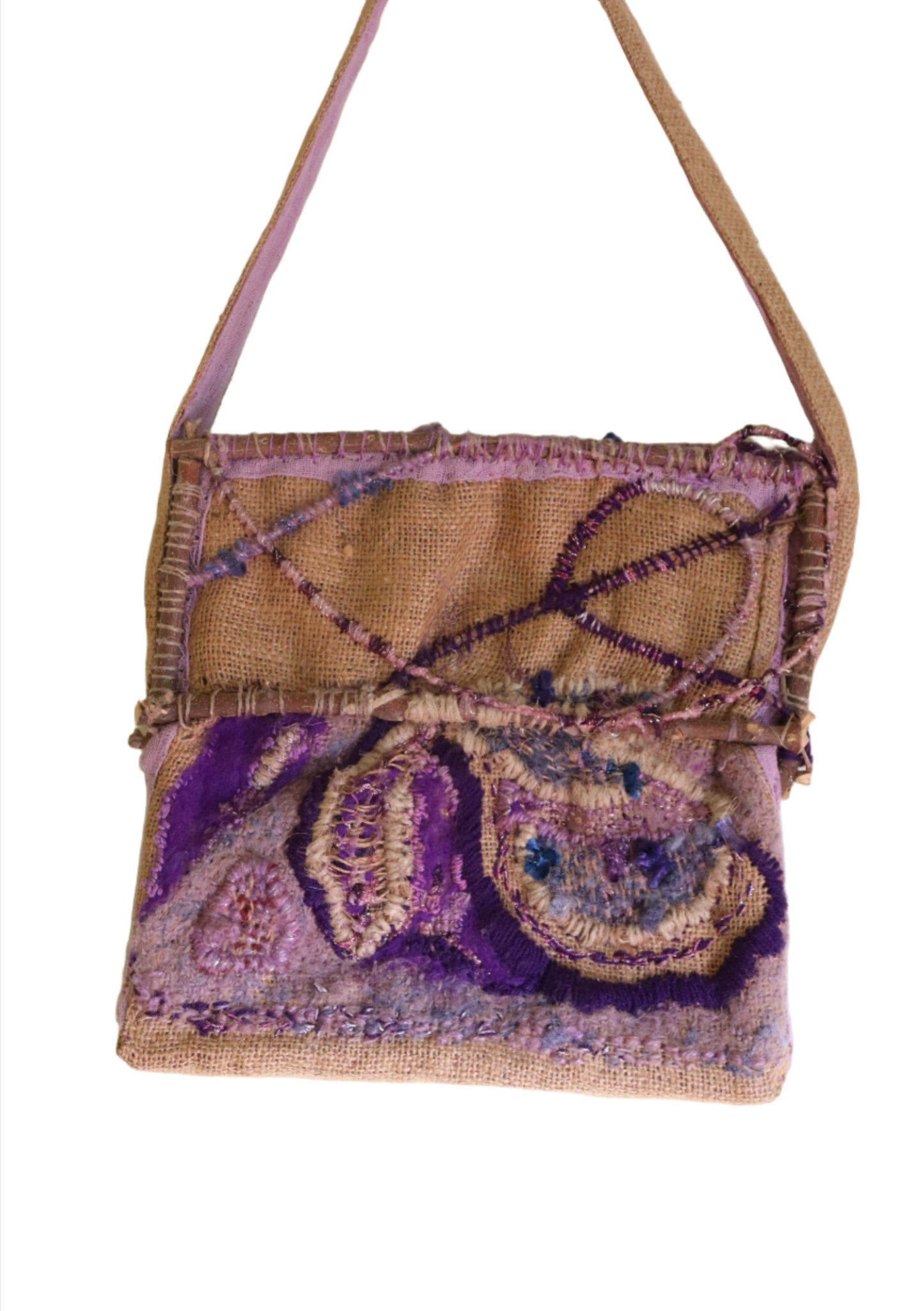 Jute Shoulder Bag, Lavender