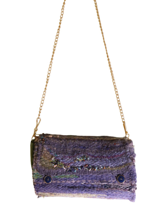 Woven Shoulder Bag, Olive Wood Frame