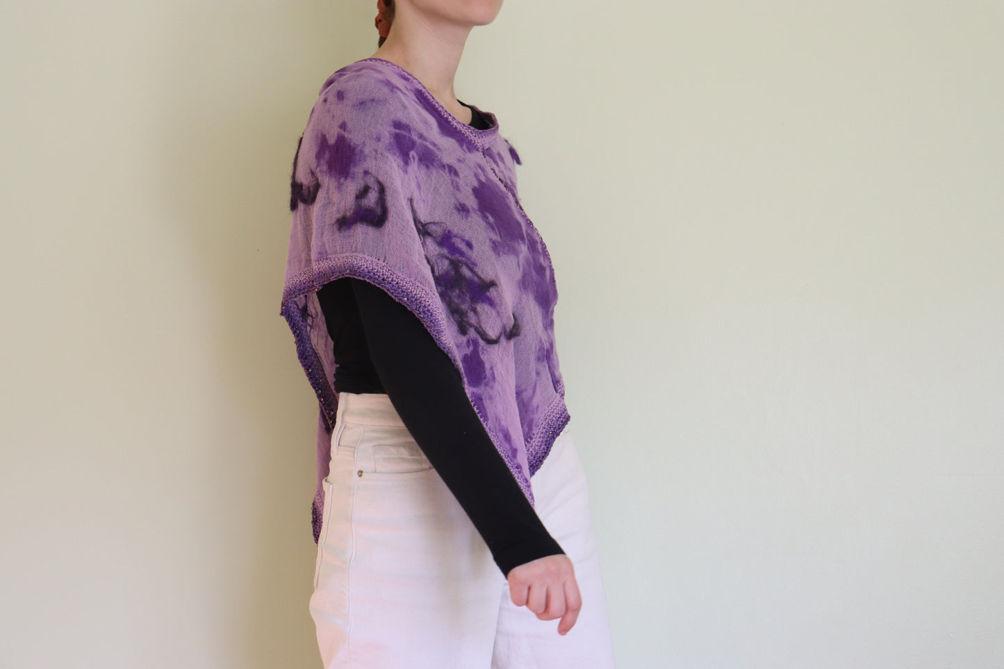 Felted Summer Poncho, Purple
