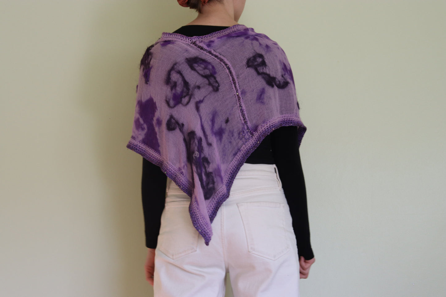 Felted Summer Poncho, Purple