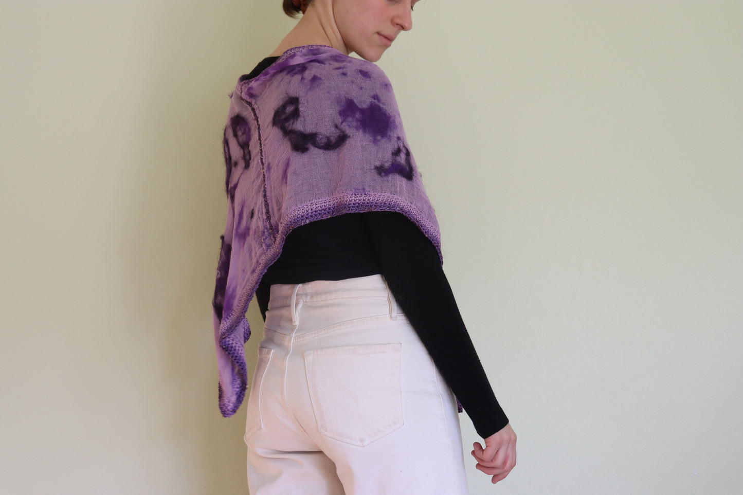 Felted Summer Poncho, Purple