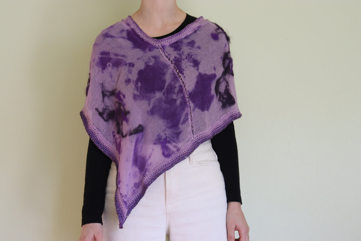 Felted Summer Poncho, Purple