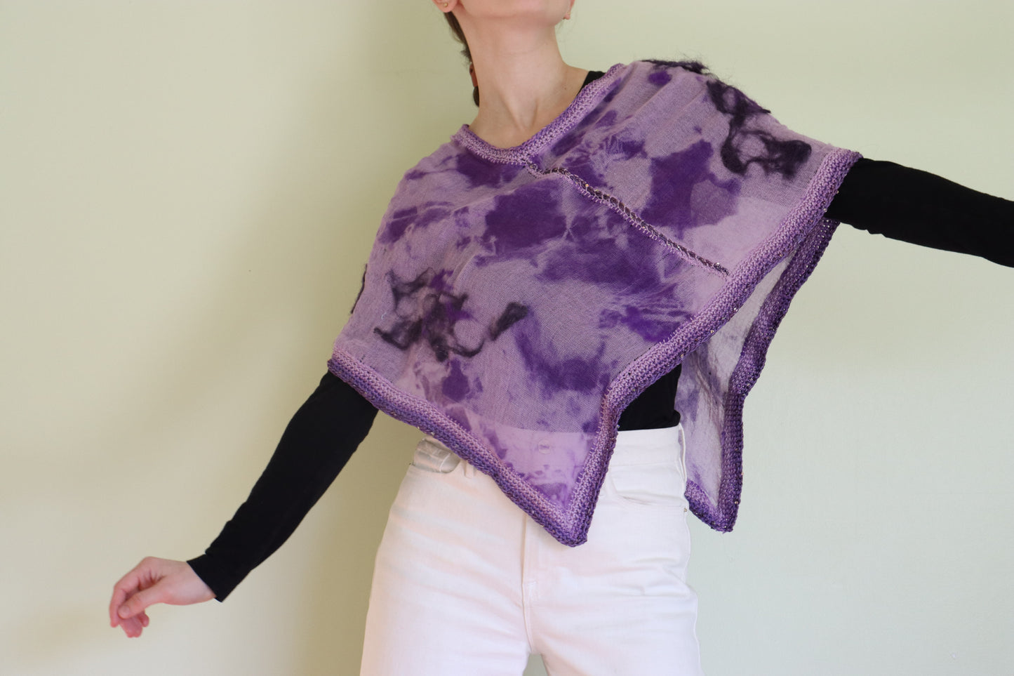 Felted Summer Poncho, Purple
