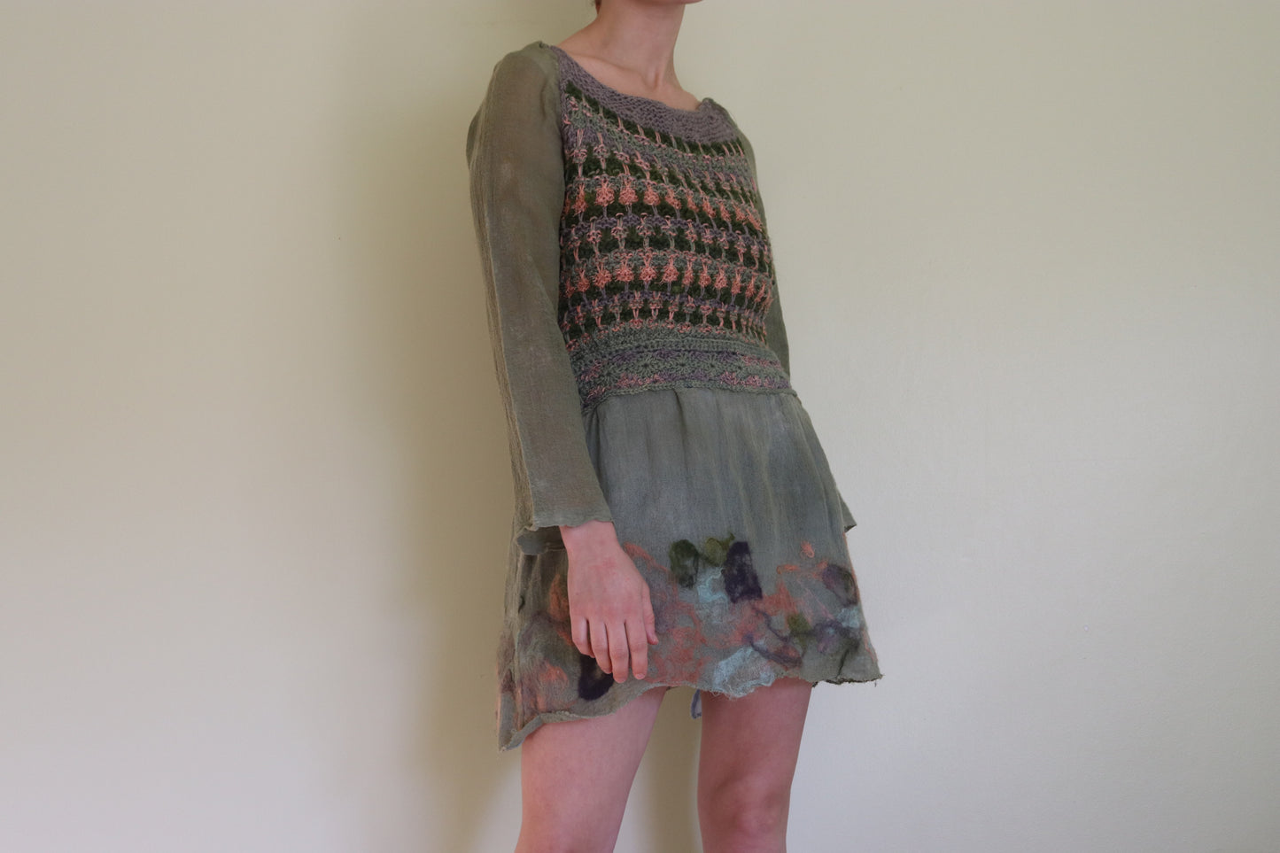 Long-Sleeve Dress, Green