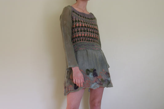 Long-Sleeve Dress, Green