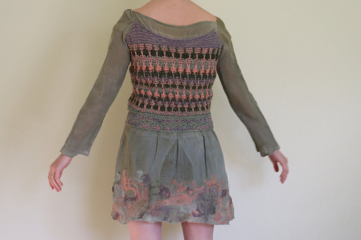 Long-Sleeve Dress, Green