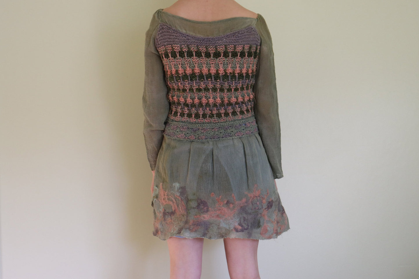 Long-Sleeve Dress, Green