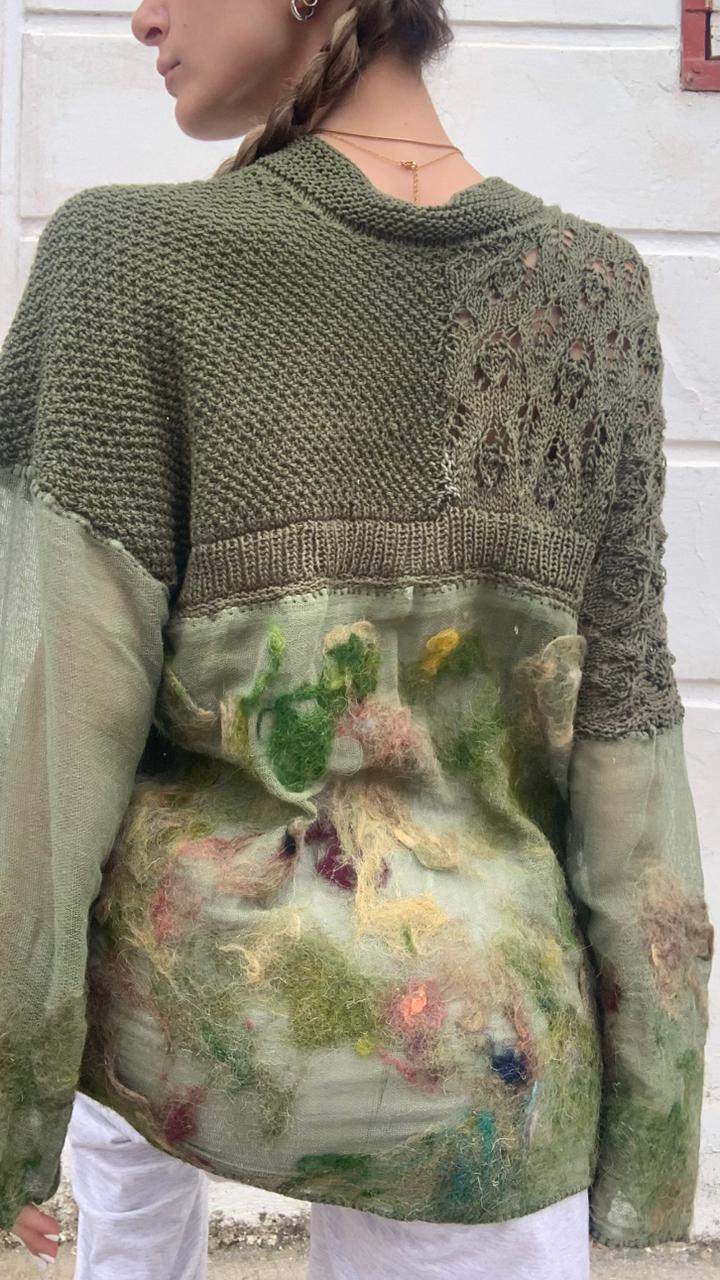 Oversized Cardigan, Green